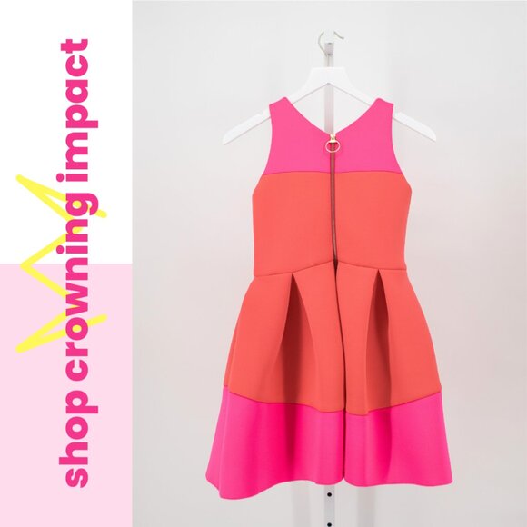 Coral & Pink Scuba Dress - Girl's 14 | Zoe Ltd. - Picture 2 of 4
